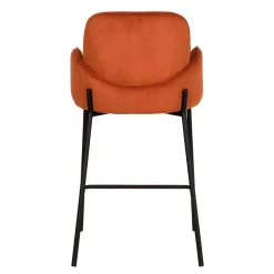 Wohnen Braune Möbel|Sessel & Hocker*Barhocker mit Armlehnen aus Cord Rost Braun - Benede (2er Set)