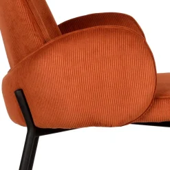 Wohnen Braune Möbel|Sessel & Hocker*Barhocker mit Armlehnen aus Cord Rost Braun - Benede (2er Set)