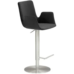 Wohnen Sessel & Hocker|Barhocker*Barhocker mit Lehne & Armlehnen in Anthrazit - Kanella