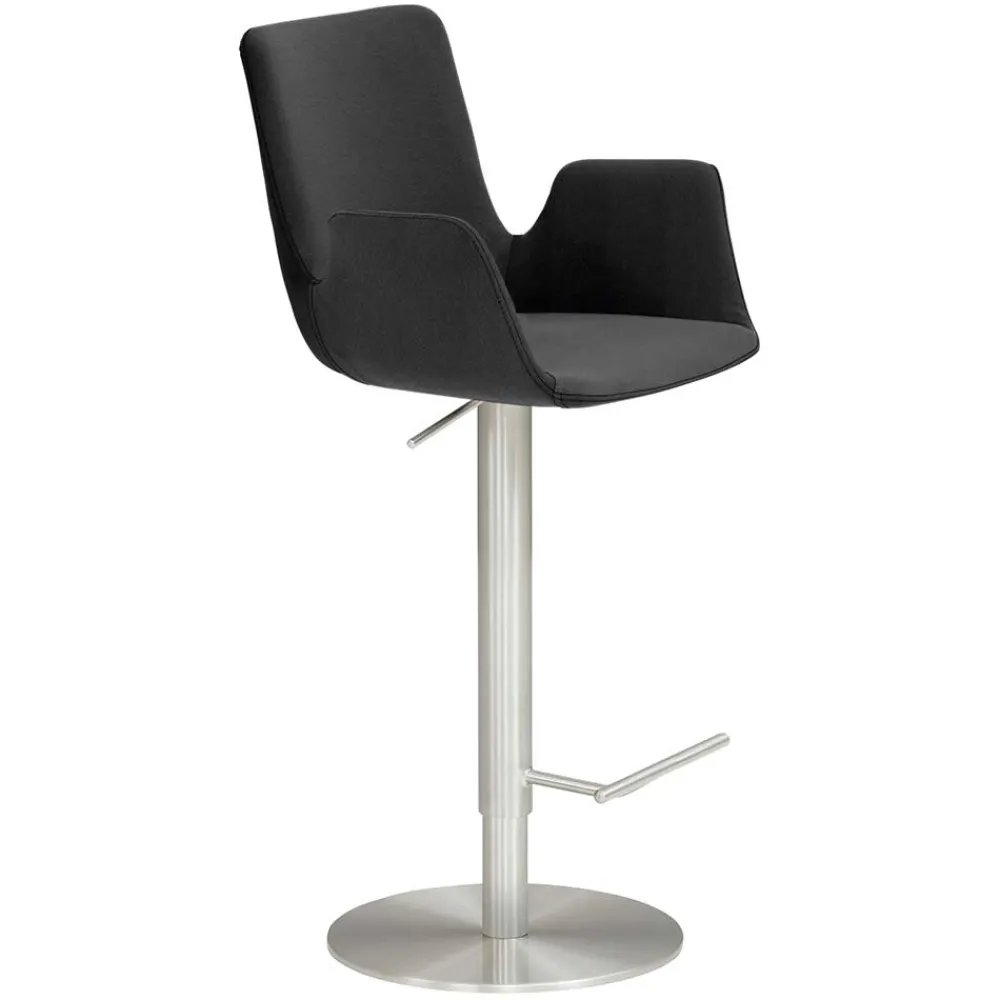 Wohnen Sessel & Hocker|Barhocker*Barhocker mit Lehne & Armlehnen in Anthrazit - Kanella