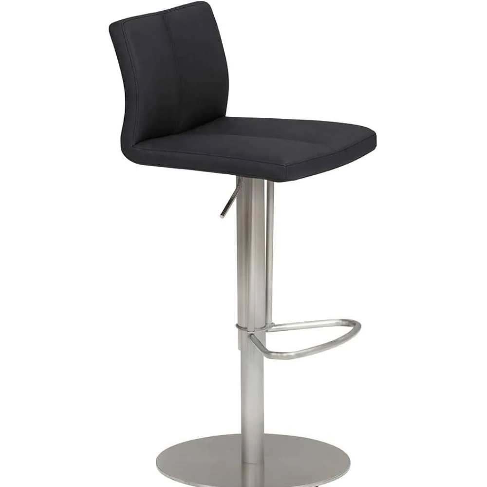 Wohnen Barhocker mit Lehne in Anthrazit Microfaser - Tyvoria