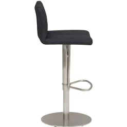 Wohnen Barhocker mit Lehne in Anthrazit Microfaser - Tyvoria