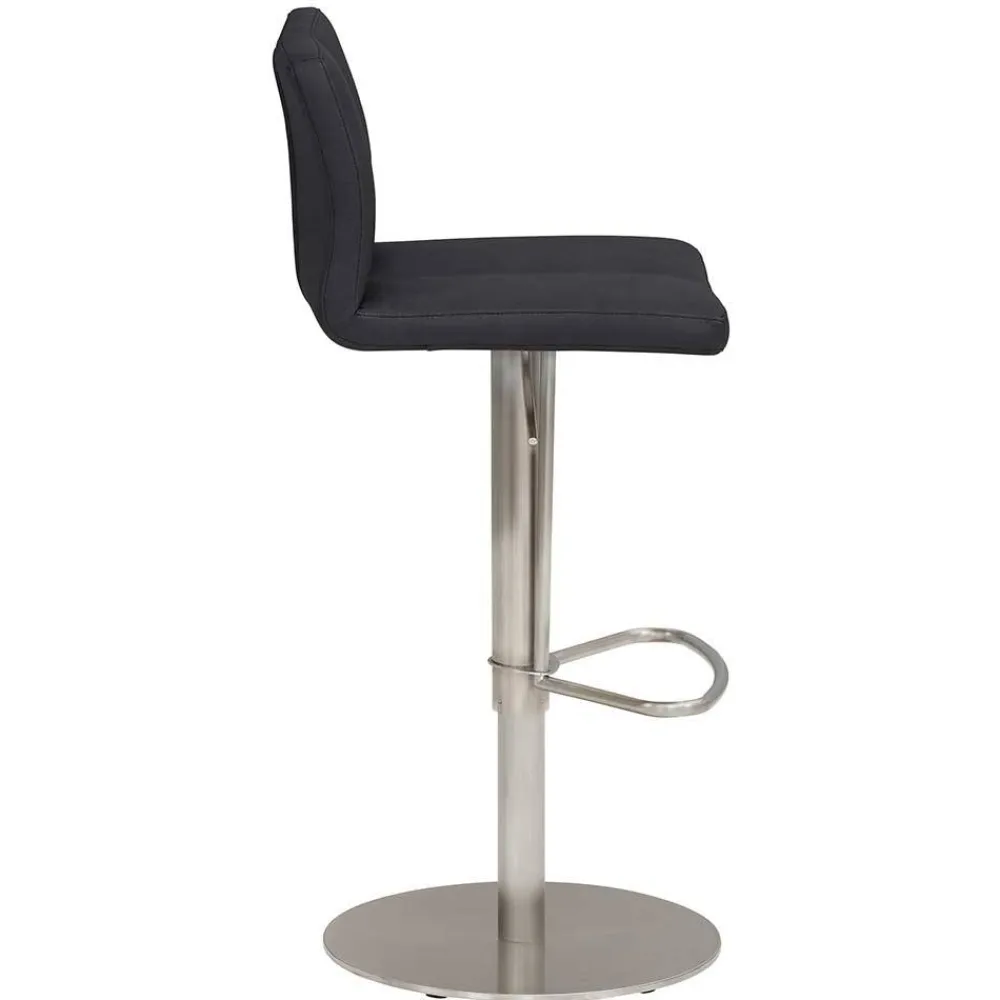 Wohnen Barhocker mit Lehne in Anthrazit Microfaser - Tyvoria