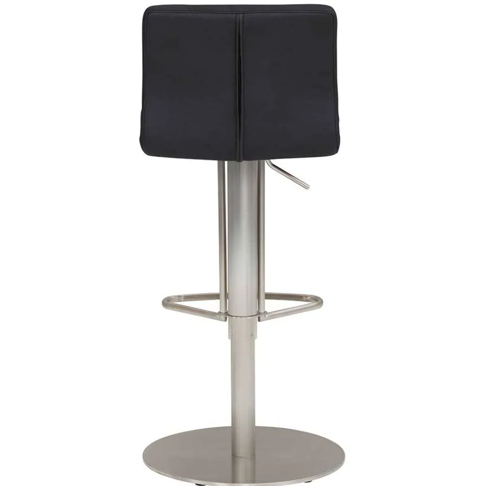 Wohnen Barhocker mit Lehne in Anthrazit Microfaser - Tyvoria