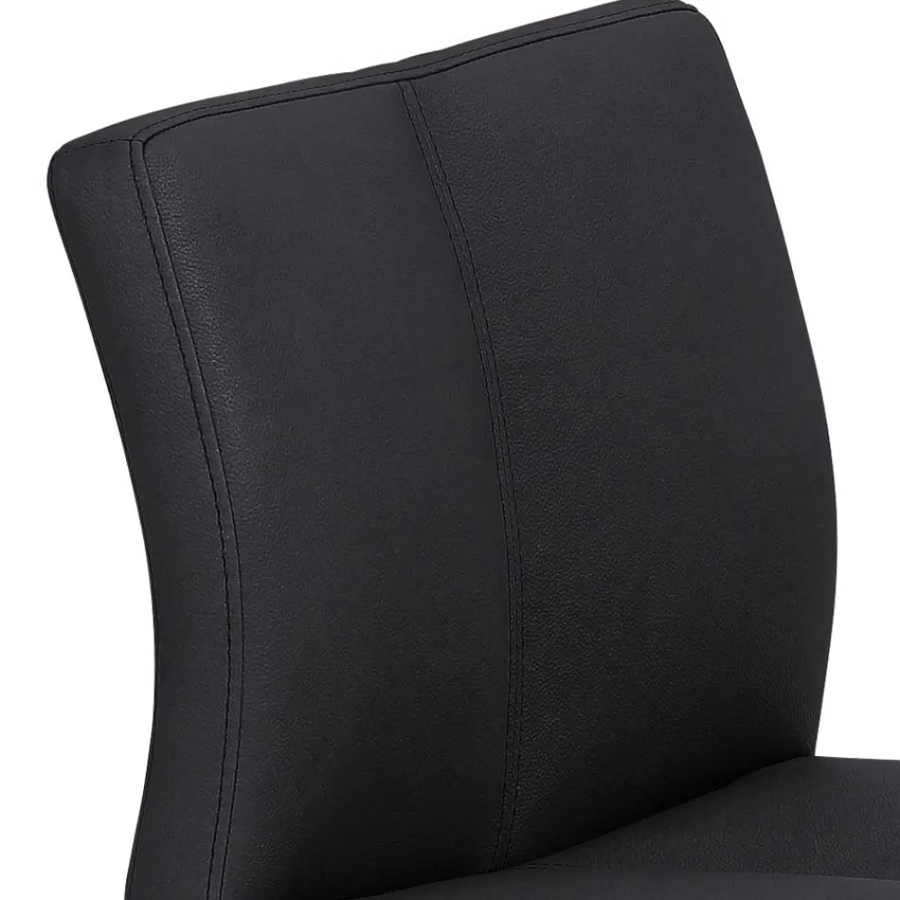 Wohnen Barhocker mit Lehne in Anthrazit Microfaser - Tyvoria