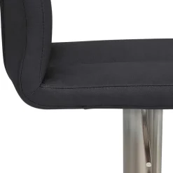 Wohnen Barhocker mit Lehne in Anthrazit Microfaser - Tyvoria