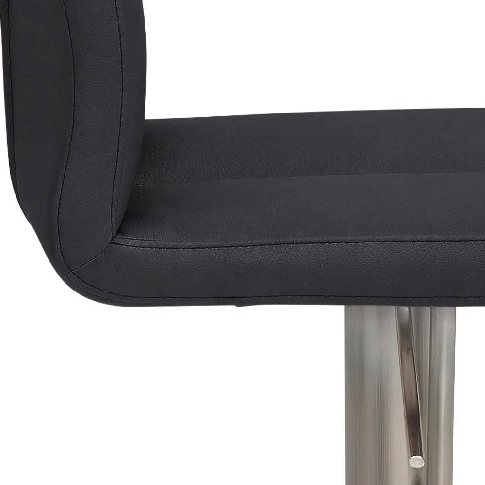 Wohnen Barhocker mit Lehne in Anthrazit Microfaser - Tyvoria