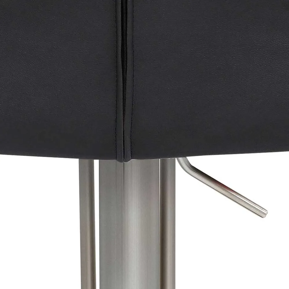 Wohnen Barhocker mit Lehne in Anthrazit Microfaser - Tyvoria