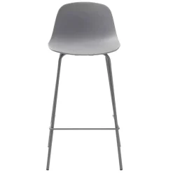 Wohnen Barhocker|Hocker*Barhocker mit Lehne in Grau - Marcala (2er Set)