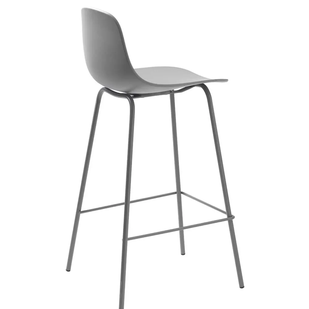 Wohnen Barhocker|Hocker*Barhocker mit Lehne in Grau - Marcala (2er Set)