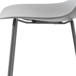 Wohnen Barhocker|Hocker*Barhocker mit Lehne in Grau - Marcala (2er Set)