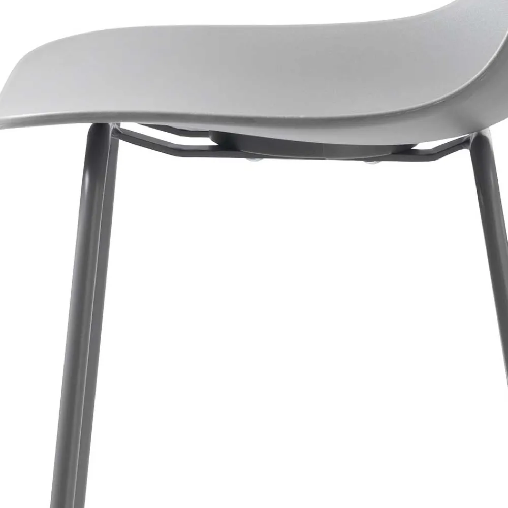 Wohnen Barhocker|Hocker*Barhocker mit Lehne in Grau - Marcala (2er Set)