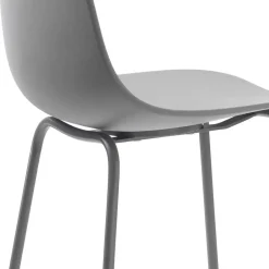 Wohnen Barhocker|Hocker*Barhocker mit Lehne in Grau - Marcala (2er Set)