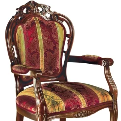 Wohnen Barock Armlehnstuhl in Rot Gold Magari mit floralem Muster
