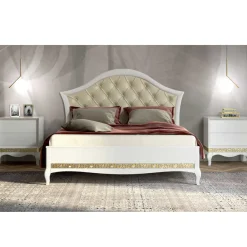 Wohnen Barock Design Bett & Nachtkommoden - Valganios (dreiteilig)
