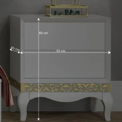 Wohnen Barock Design Bett & Nachtkommoden - Valganios (dreiteilig)