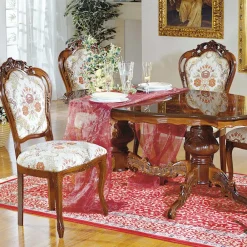 Wohnen Braune Möbel*Barock Esszimmer Gruppe Magari mit ovalem Tisch (sechsteilig)