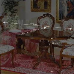 Wohnen Braune Möbel*Barock Esszimmer Gruppe Magari mit ovalem Tisch (sechsteilig)