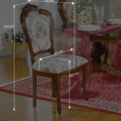 Wohnen Braune Möbel*Barock Esszimmer Gruppe Magari mit ovalem Tisch (sechsteilig)