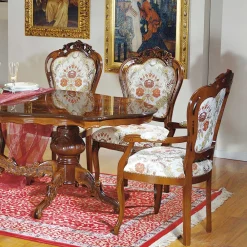 Wohnen Braune Möbel*Barock Esszimmer Gruppe Magari mit ovalem Tisch (sechsteilig)