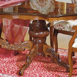 Wohnen Braune Möbel*Barock Esszimmer Gruppe Magari mit ovalem Tisch (sechsteilig)