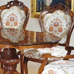 Wohnen Braune Möbel*Barock Esszimmer Gruppe Magari mit ovalem Tisch (sechsteilig)