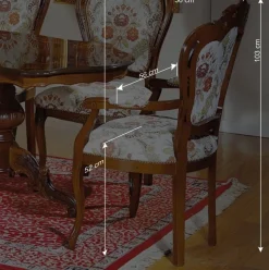 Wohnen Barock Esszimmersessel Magari mit Holz Nussbaumfarben