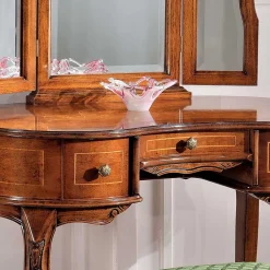 Wohnen Barock Frisierkommode mit Spiegel Agosto in Nussbaum