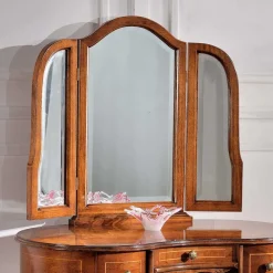 Wohnen Barock Frisiertisch mit Hocker Agosto in Nussbaum (zweiteilig)