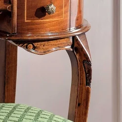 Wohnen Barock Frisiertisch mit Hocker Agosto in Nussbaum (zweiteilig)