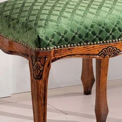 Wohnen Barock Frisiertisch mit Hocker Agosto in Nussbaum (zweiteilig)