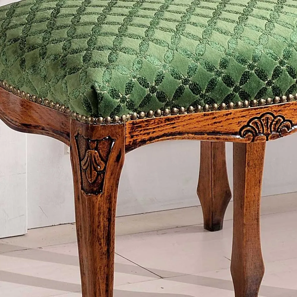 Wohnen Barock Frisiertisch mit Hocker Agosto in Nussbaum (zweiteilig)