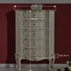 Wohnen Flurkommoden*Barock Hochkommode mit fünf Schubladen - Datalera