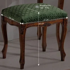 Wohnen Barhocker|Hocker*Barock Hocker gepolstert Agosto in Grün