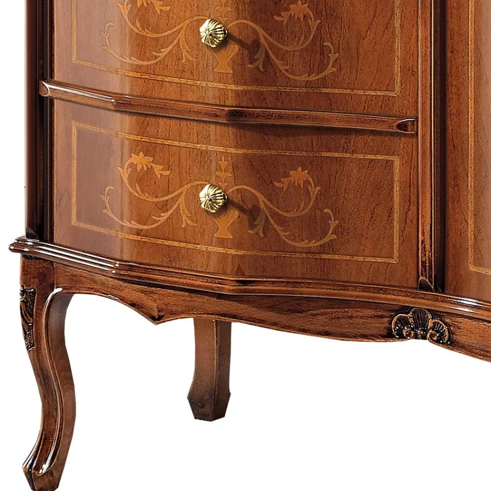 Wohnen Barock Möbel|Flurkommoden*Barock Kombi-Kommode in Nussbaumfarben - Motiz