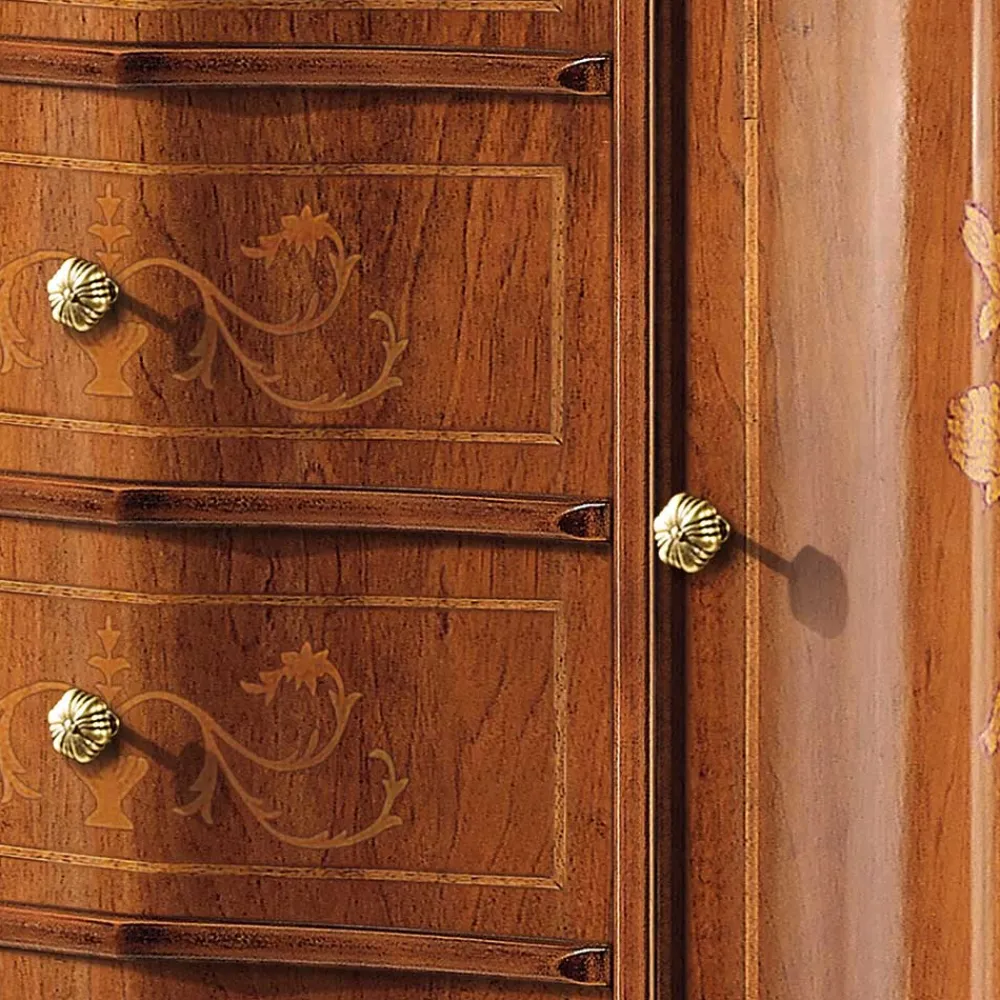 Wohnen Barock Möbel|Flurkommoden*Barock Kombi-Kommode in Nussbaumfarben - Motiz