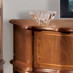 Wohnen Barock Lowboard für Fernseher Dentro in Nussbaumfarben