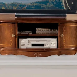 Wohnen Barock Lowboard für Fernseher Dentro in Nussbaumfarben