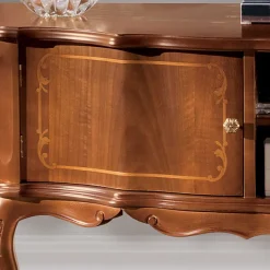 Wohnen Barock Lowboard für Fernseher Dentro in Nussbaumfarben