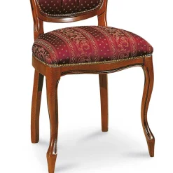 Wohnen Barock Polsterstuhl mit Massivholz Magari & Stoff Rot Gold