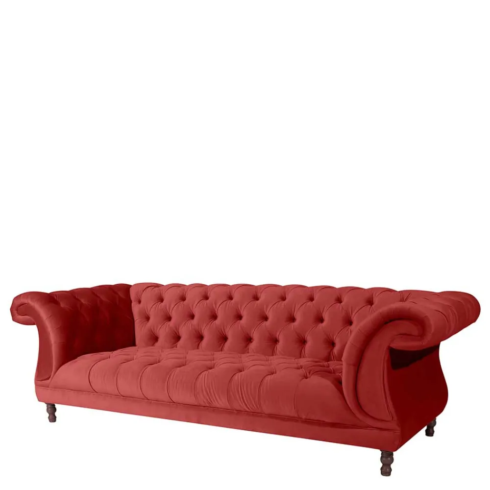 Wohnen Sofas|Sofa*Barock Wohnzimmersofa in Ziegelrot - Henissa