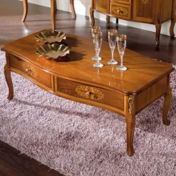 Wohnen Barock Wohnzimmertisch mit 2 Schubladen Natale in Nussbaum