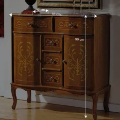 Wohnen Barocke Kombikommode Agosto mit 5 Schubladen