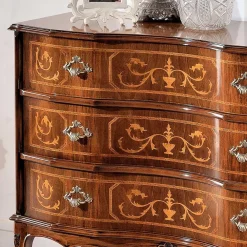 Wohnen Barocke Kommode mit 3 Schubladen Agosto in Nussbaum