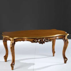 Wohnen Barock Möbel*Barockstil Couchtisch in Buche Braun - Avellina