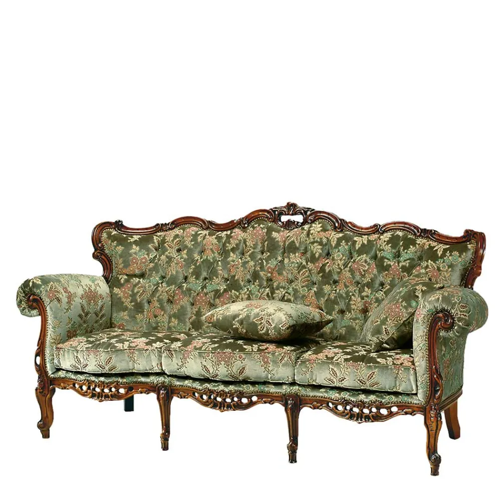 Wohnen Sofas|Sofa*Barock-Stil Sofa in Grün mit Blumen - Graz