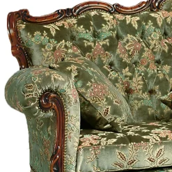Wohnen Sofas|Sofa*Barock-Stil Sofa in Grün mit Blumen - Graz
