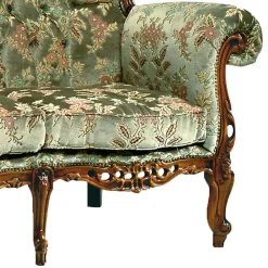 Wohnen Sofas|Sofa*Barock-Stil Sofa in Grün mit Blumen - Graz