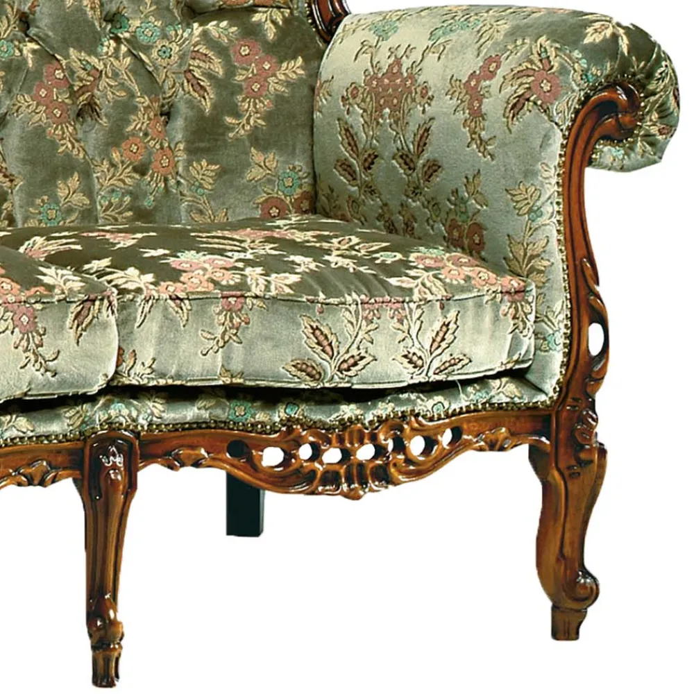Wohnen Sofas|Sofa*Barock-Stil Sofa in Grün mit Blumen - Graz