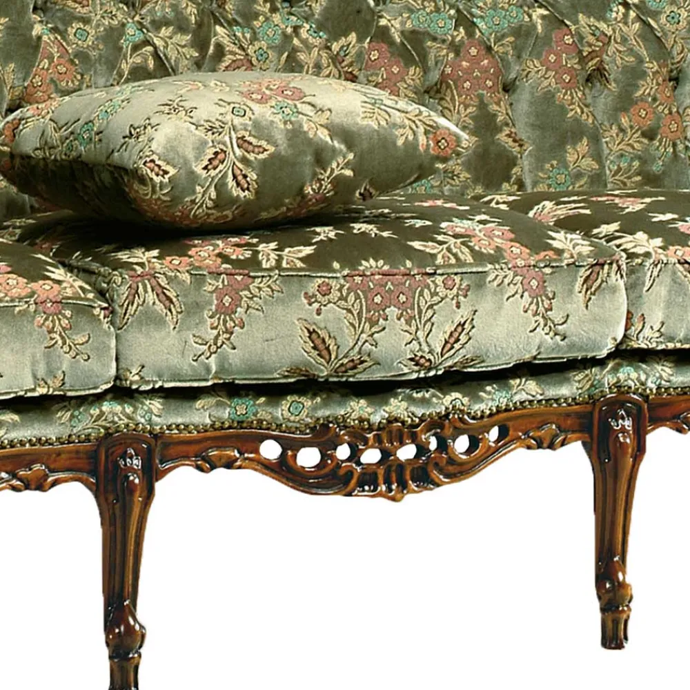 Wohnen Sofas|Sofa*Barock-Stil Sofa in Grün mit Blumen - Graz